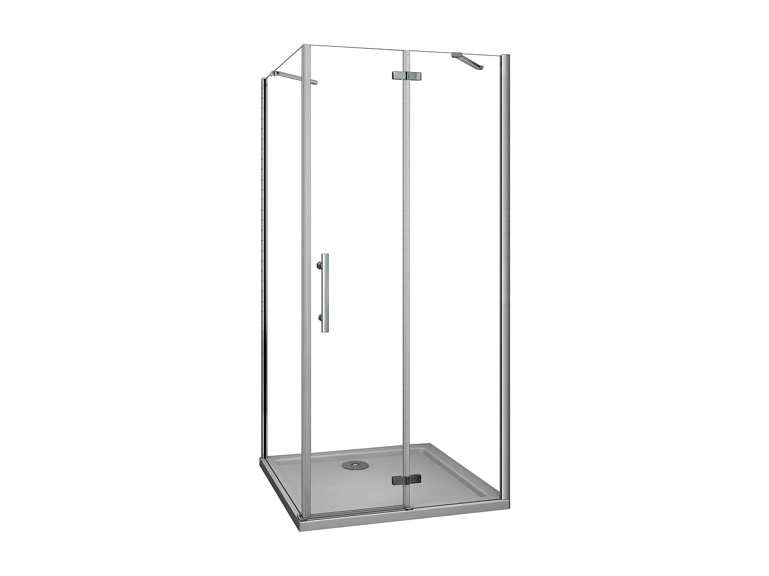 Mampara de ducha abatible+panel lateral,barra 50cm,vidrio antical 6mm 1100x800x1900mm