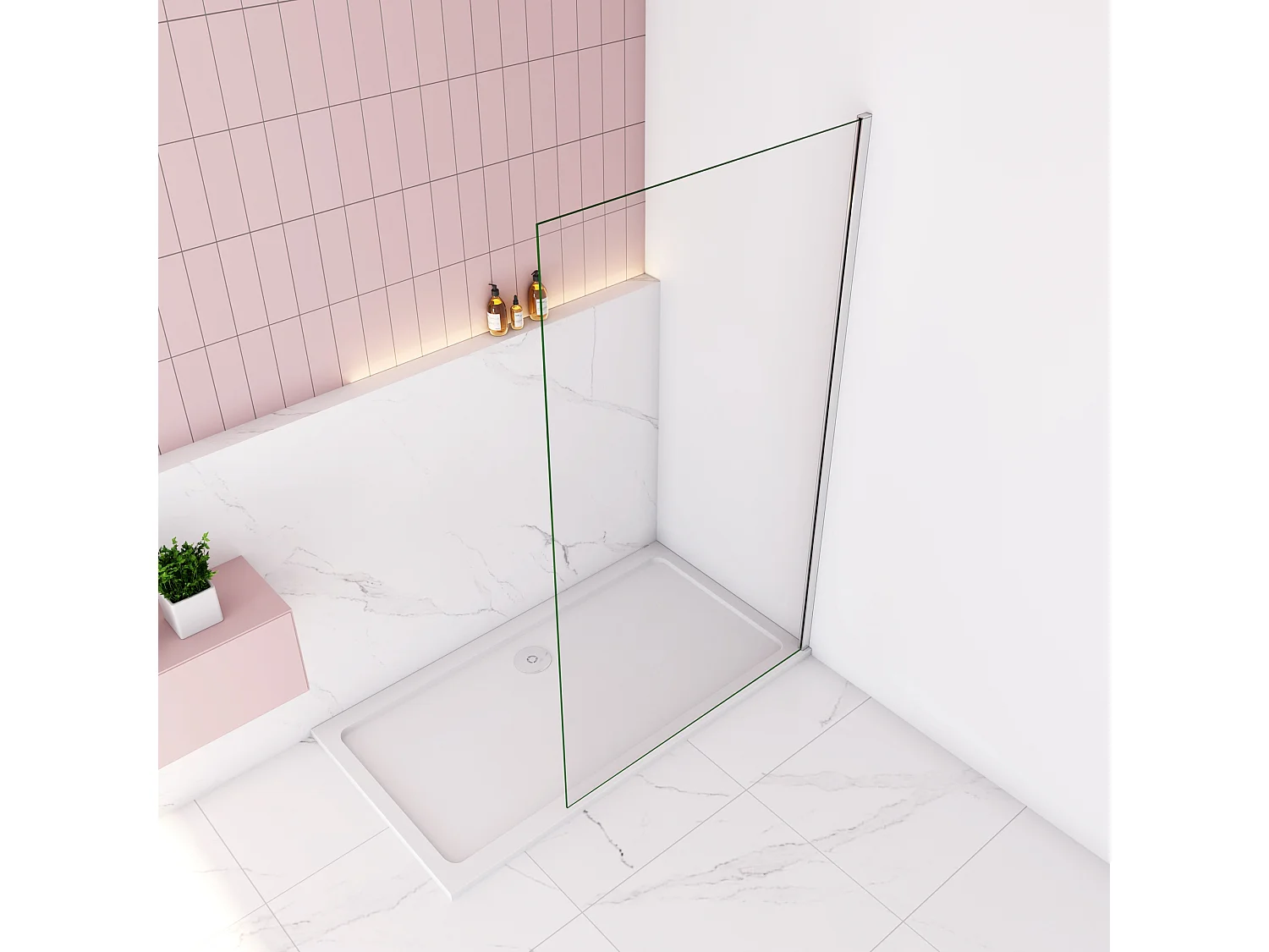 Painel de duche Fixo de folha única com Filme de Segurança à Prova de Explosão Tamanho(98-100)x200cm-AICA