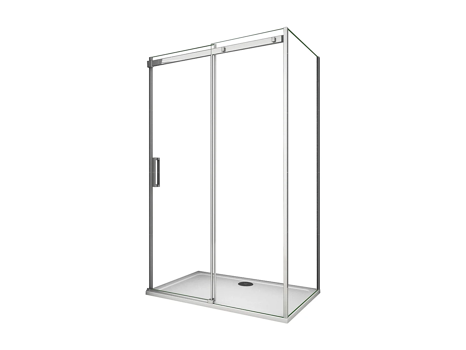 AICA Mampara de ducha corredera+panel lateral,vidrio antical 8mm (1222-1242)x(680-703)x1950mm