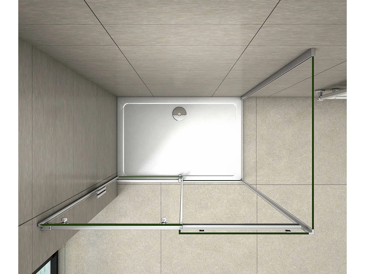 AICA Mampara de ducha corredera+panel lateral,vidrio antical 8mm (1222-1242)x(680-703)x1950mm