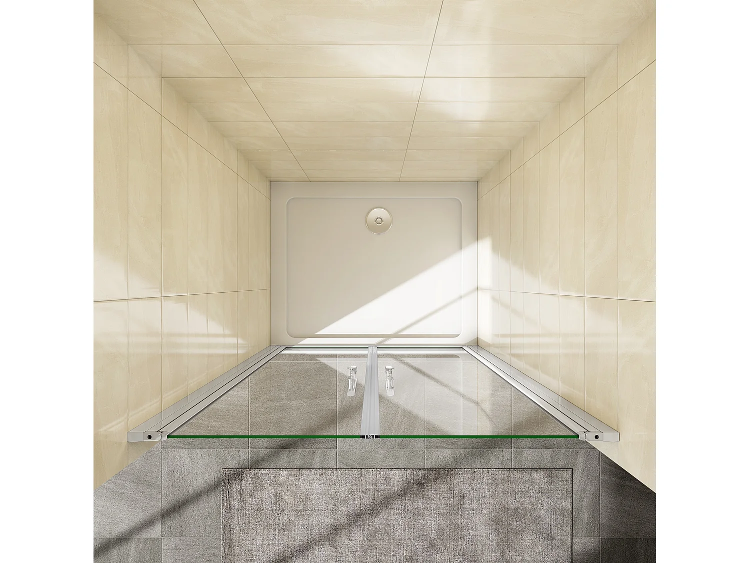 Mampara de ducha abatible dos hojas perfil cromado vidrio antical 6mm (960-1000)x1950mm