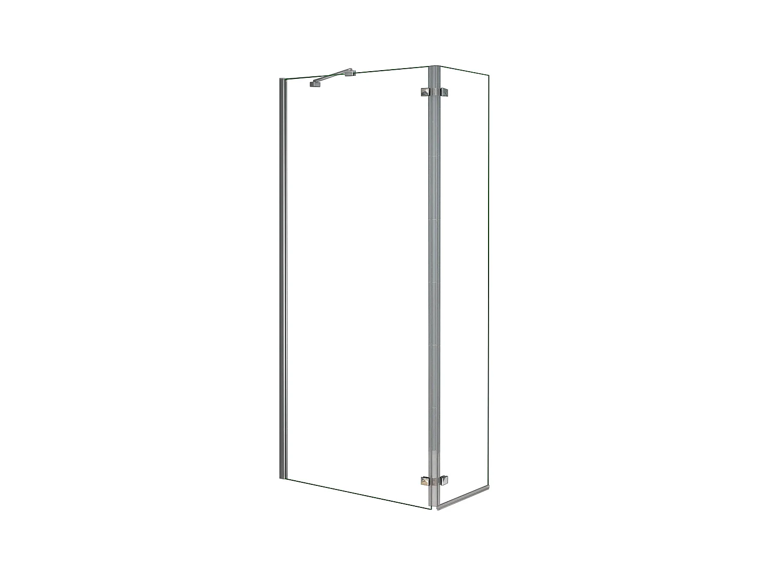 Panel de ducha con bisagra panel fijo+giratorio,barra fija 45cm([78-80]+40)x200cm