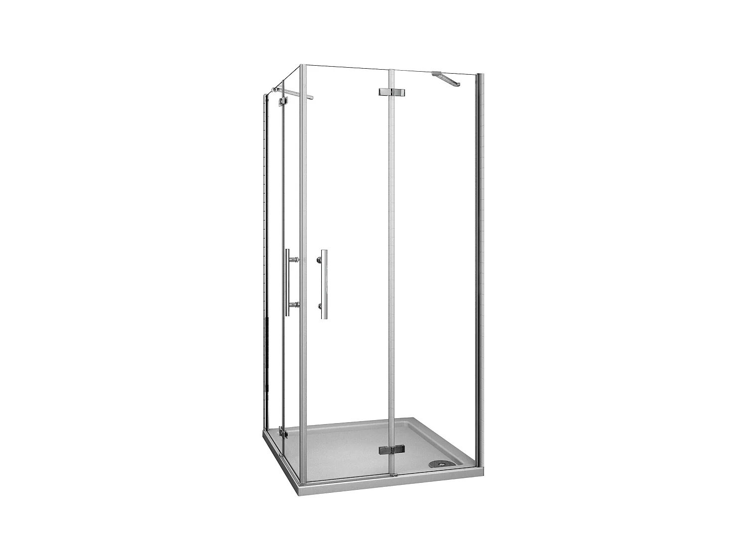 Mampara de ducha rectangular abatible,vidrio antical 6mm (880-900)x(980-1000)x1900mm