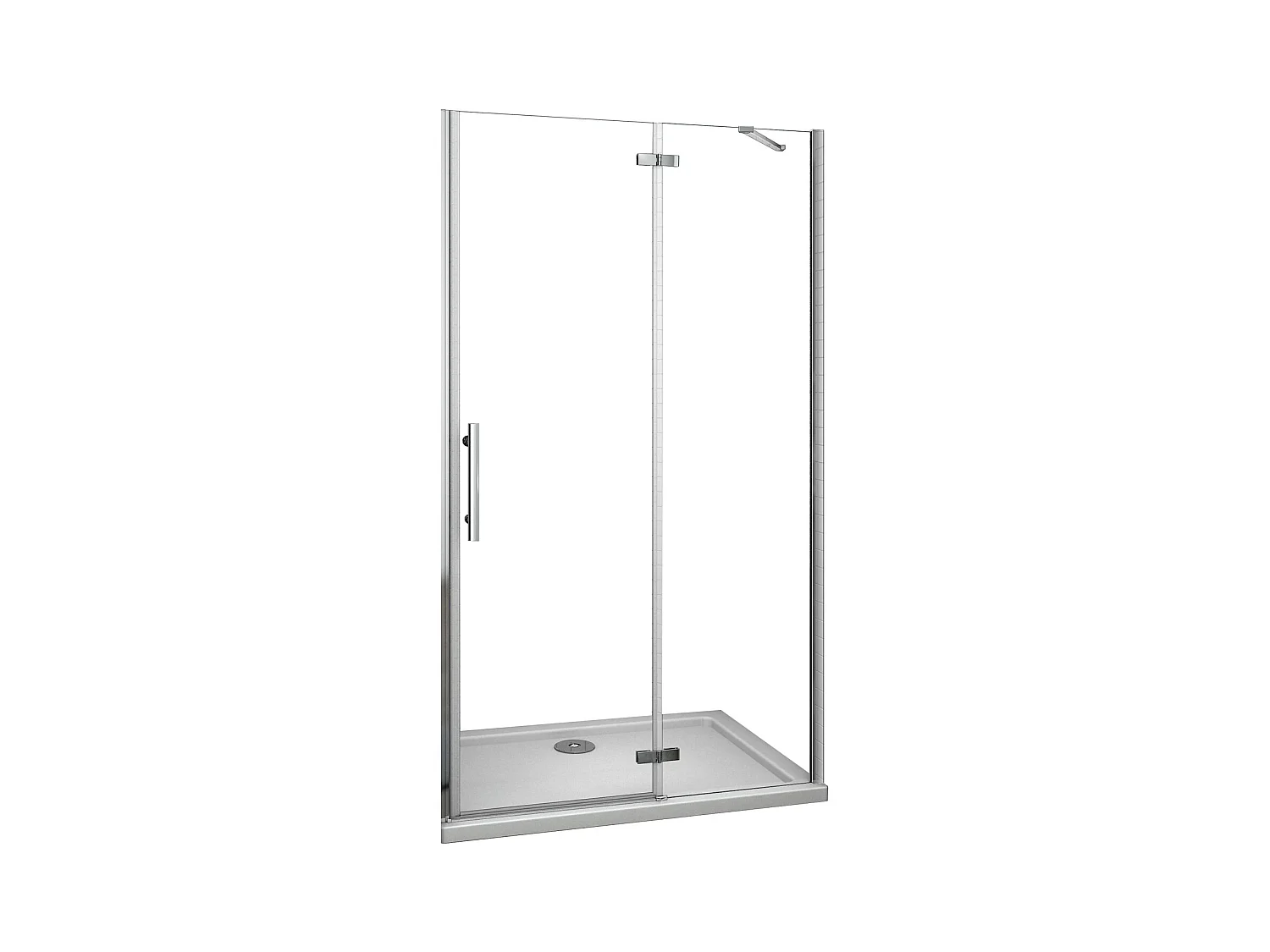 Mampara de ducha frontal abatible perfil cromado vidrio antical 6mm (977-1007)x1900mm