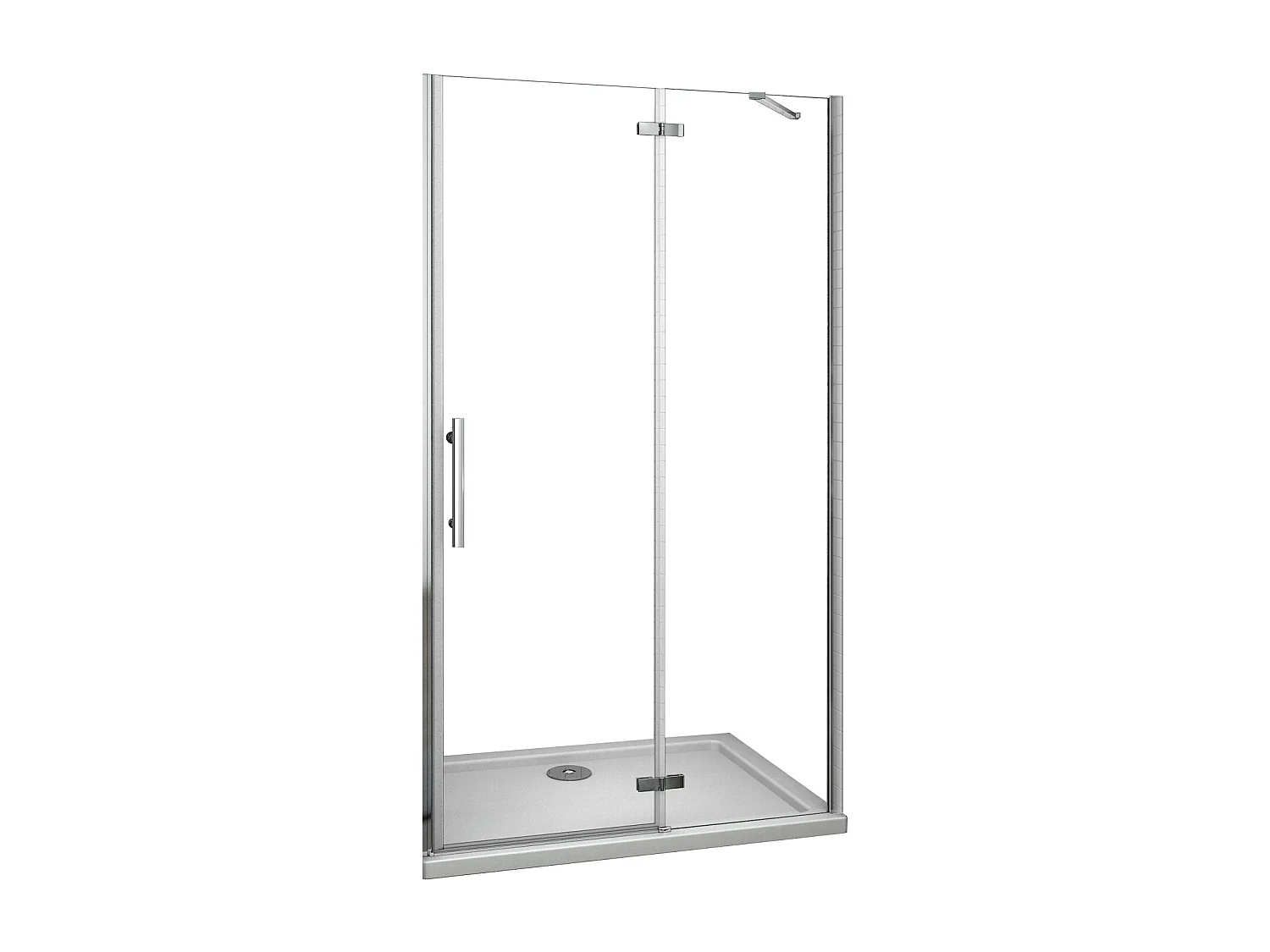 AICA Mampara de ducha frontal abatible perfil cromado vidrio antical 6mm (977-1007)x1900mm