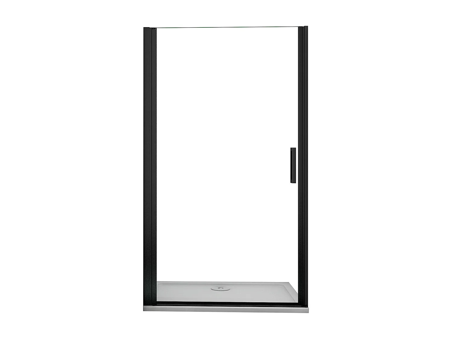 AICA Mampara de ducha frontal abatible perfil negro mate vidrio antical 8mm (787-817)x2000mm