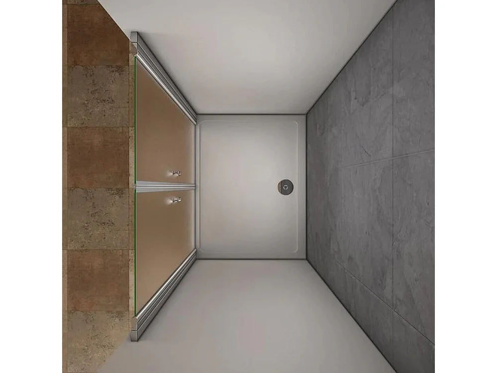 Porta de duche Bater dois folhas Perfil cromado Vidro fosco Anticalcário 6mm (860-900)x1950mm-AICA