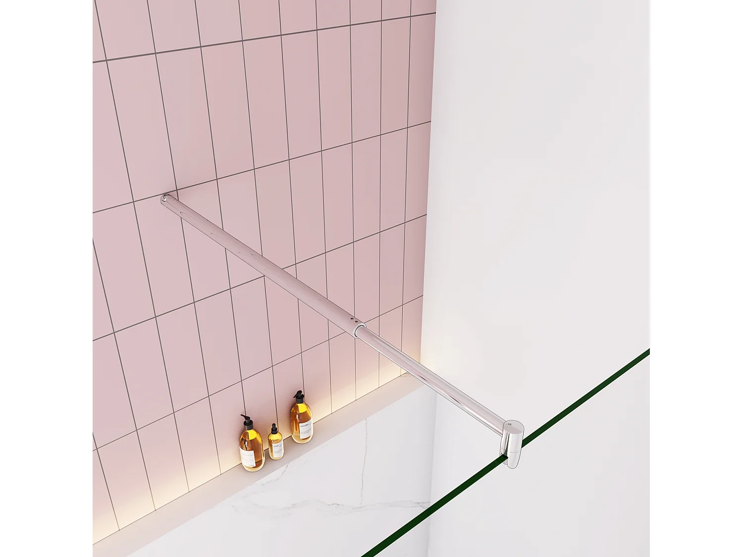 Panel de ducha con película de seguridad,barra 70-120cm,(88-90)x200cm