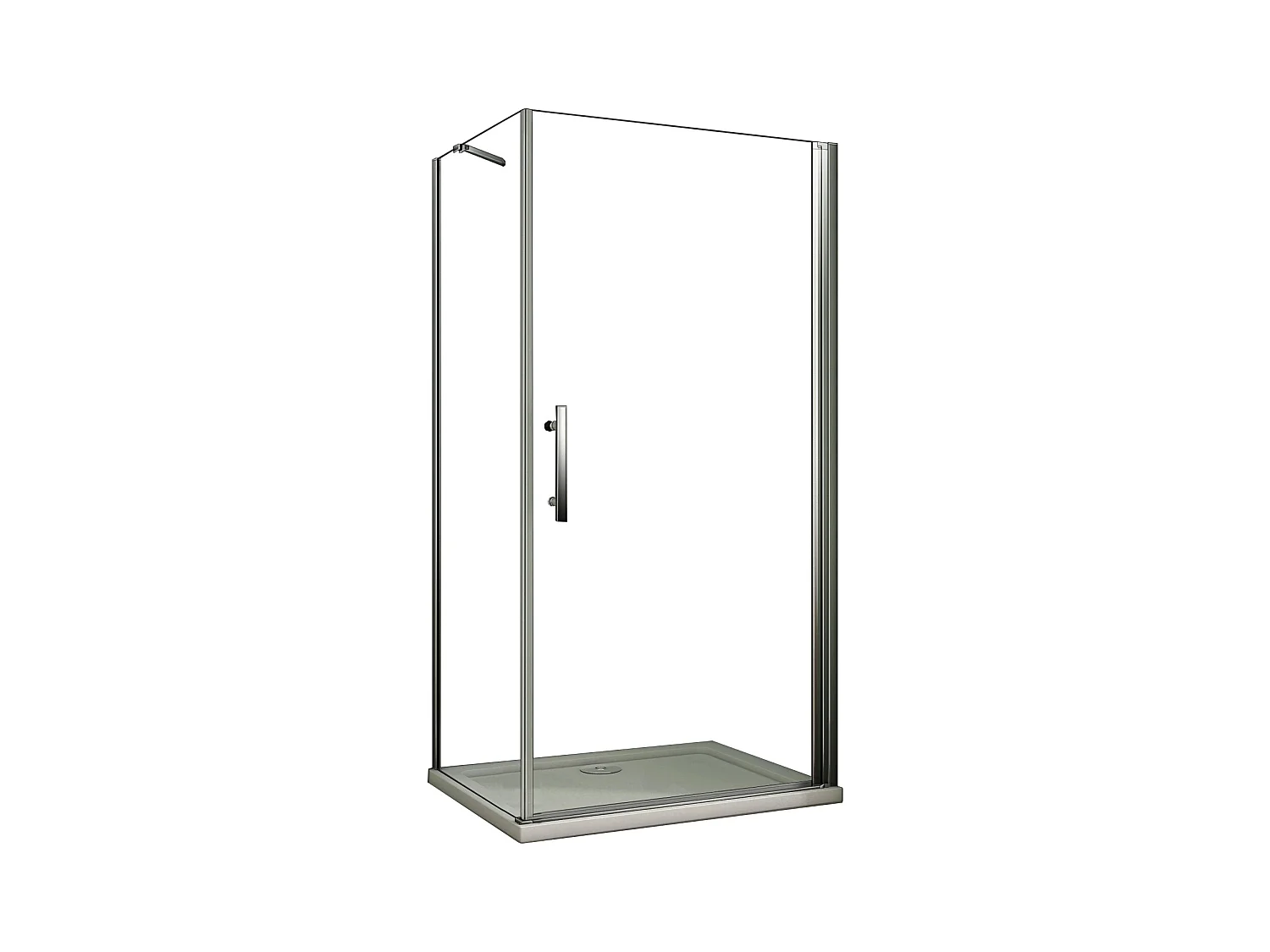 Mampara de ducha abatible+panel lateral,barra 50cm,vidrio antical 6mm 760x900x1950mm