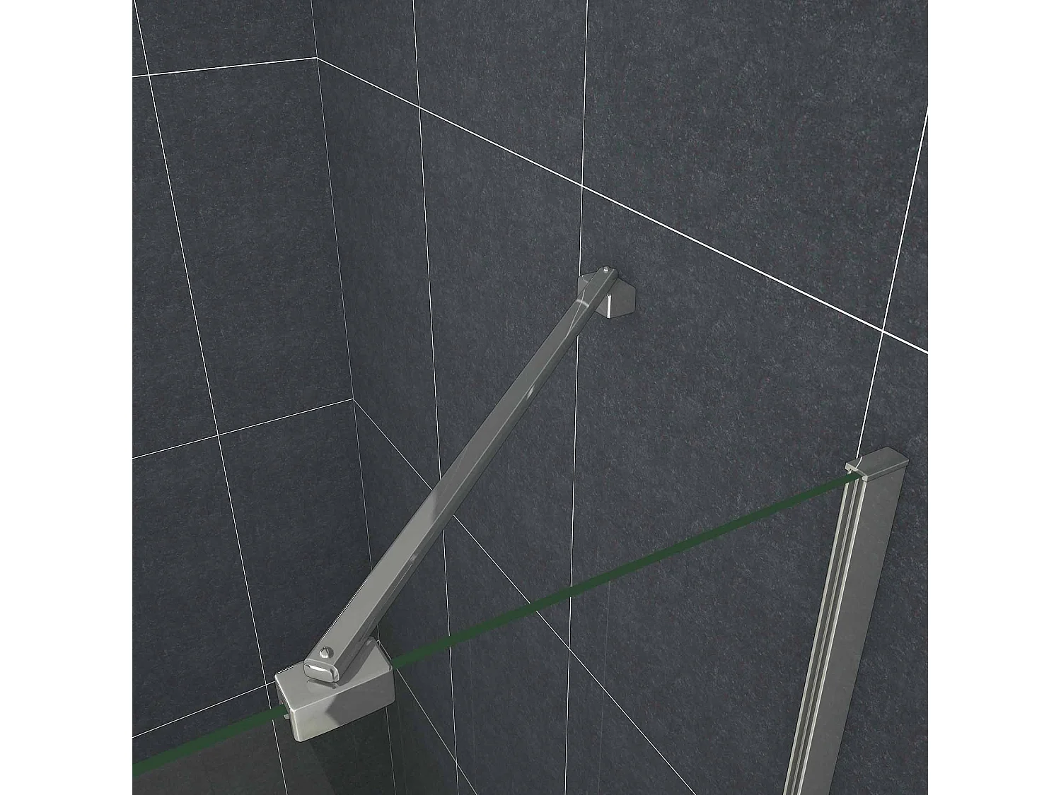 AICA Mampara de ducha abatible+panel lateral,barra 45cm,vidrio antical 6mm 760x900x1950mm