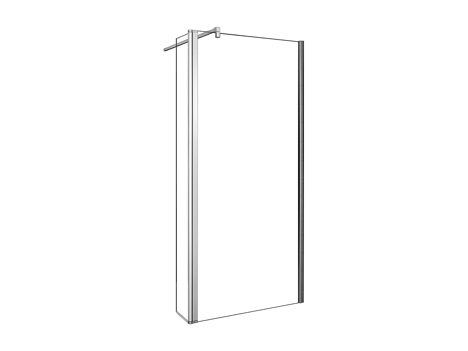 Painel de duche Movível 2 folhas um Painel fixo+um lado giratório Vidro 8mm Anti-calcário com Barra 90cm Tamanho[(133.9-135.9)+30]x200cm-AICA