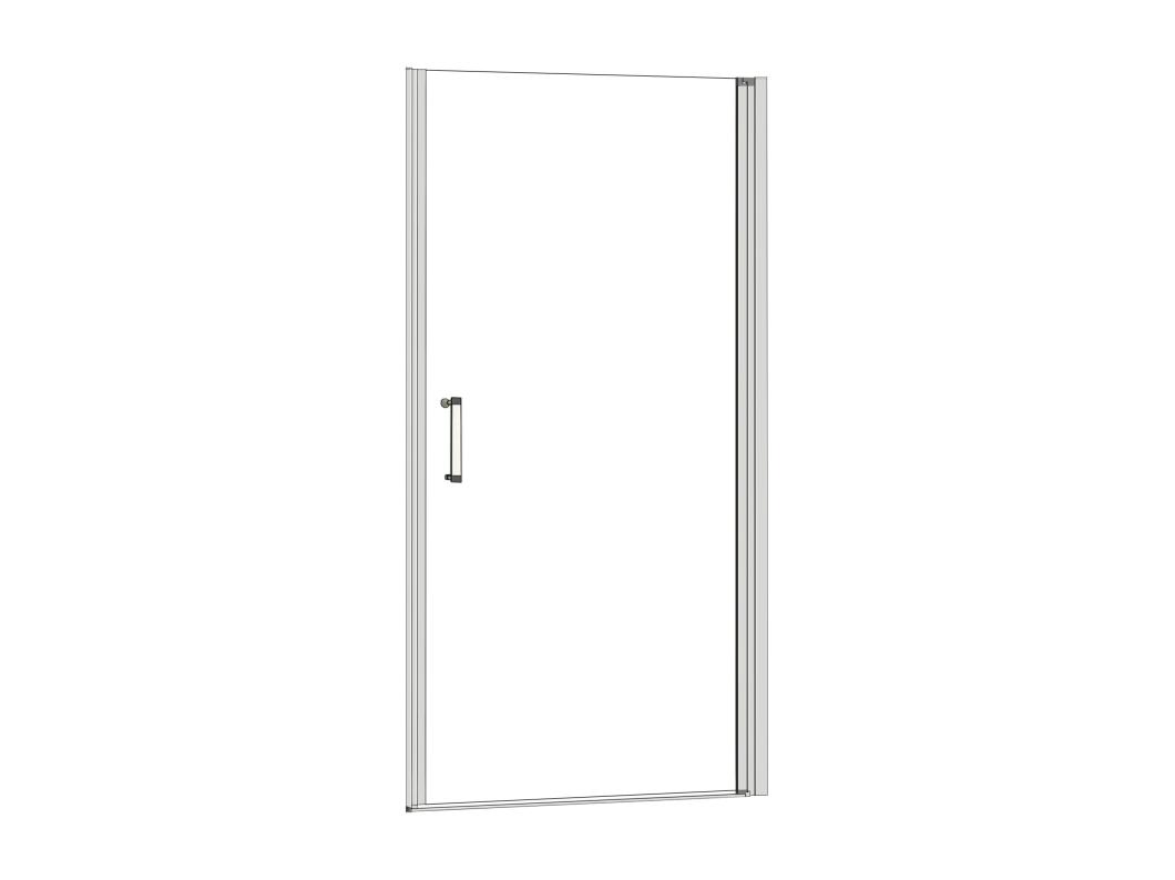 Porta de duche Bater 1 folha Perfil cinza fosco Vidro temperado 5mm (786-816)x1850mm-AICA