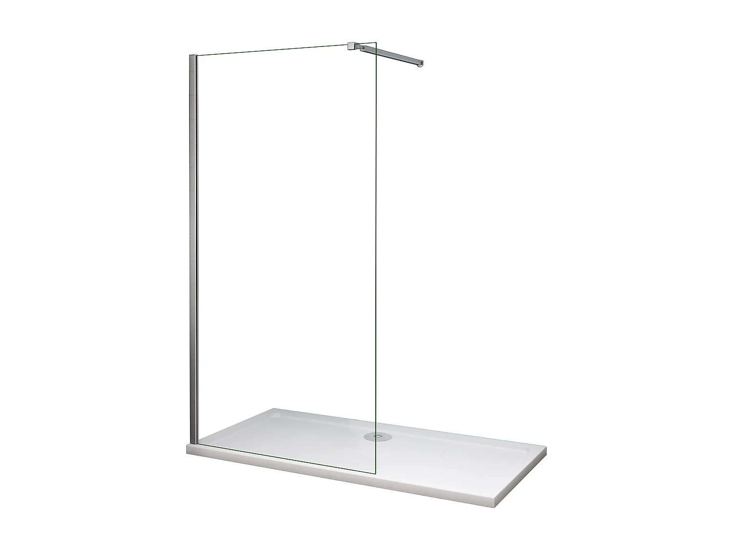 Panel de ducha vidrio antical de 8mm con barra ajustable 73-120cm,(108-110)x200cm