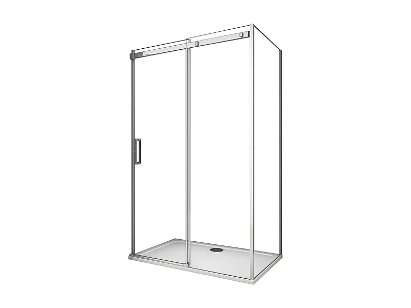 AICA Mampara de ducha corredera+panel lateral,vidrio antical 8mm (1372-1392)x(780-803)x1950mm