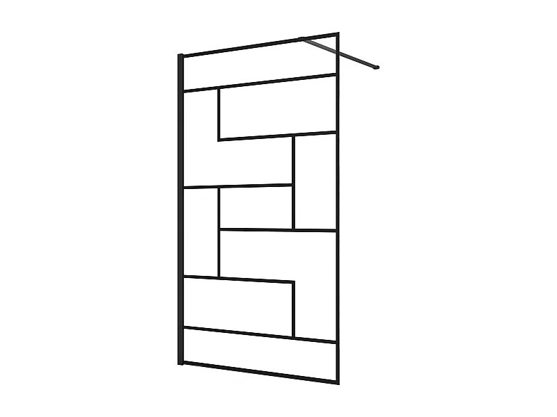 Panel de ducha serigrafiada,vidrio 8mm antical,barra1 90cm,perfil negro,(68-70)x200cm