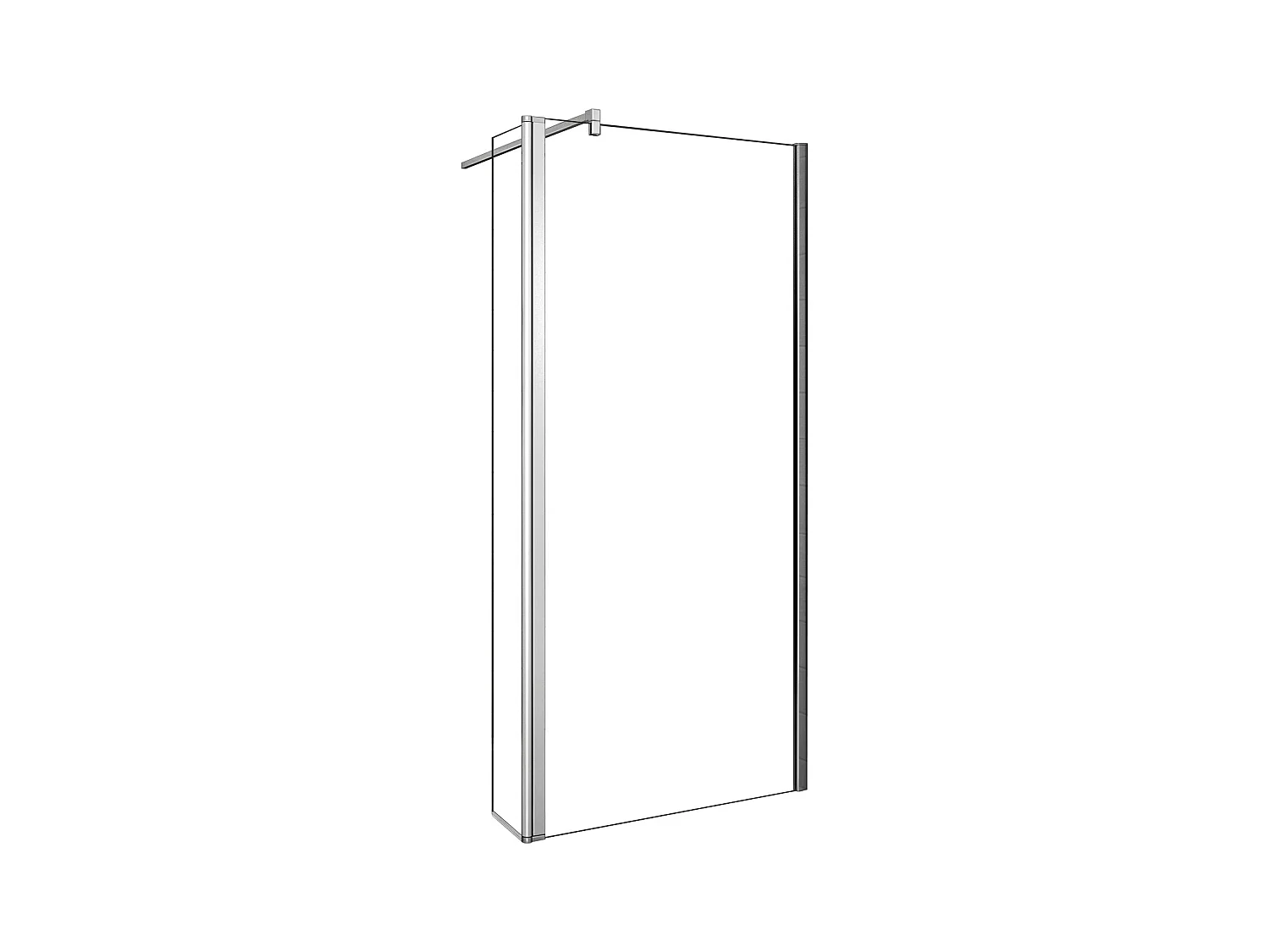 Painel de duche Movível 2 folhas um Painel fixo+um lado giratório Vidro 8mm Anti-calcário com Barra 140cm Tamanho[(103.9-105.9)+40]x200cm-AICA