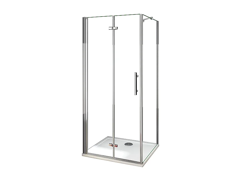 AICA Mampara de ducha plegable+panel lateral+barra 45cm 70x70x185cm+plato de ducha 70x70x3cm