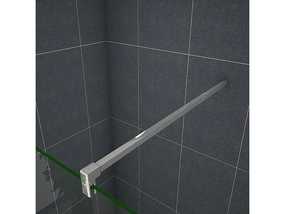 Panel de ducha vidrio 8mm antical con una barra de 140cm perfil cromado (78-80)x200cm