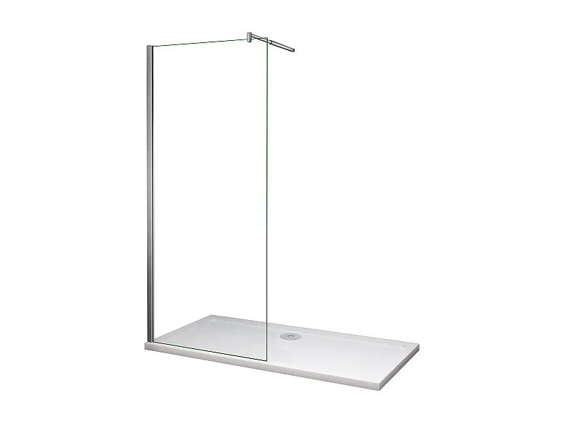 Panel de ducha vidrio antical de 8mm con barra ajustable 70-120cm,(48-50)x200cm