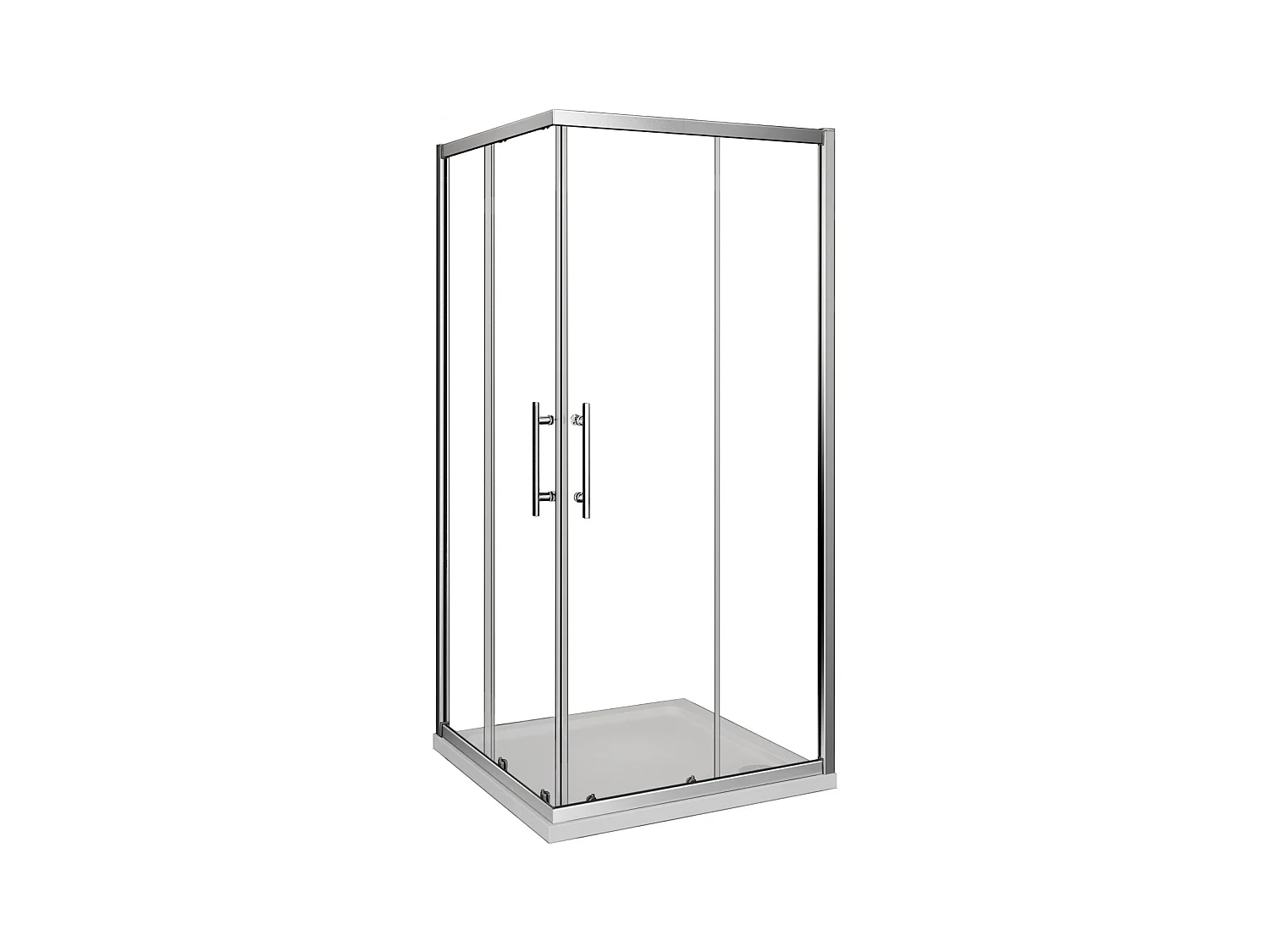 Mampara de ducha cuadrada corredera,perfil cromado,vidrio 5mm,(680-700)x(680-700)x1850mm