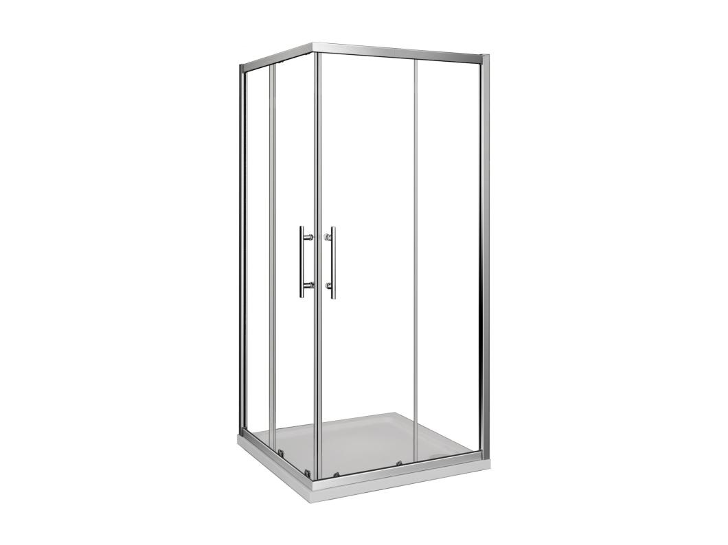 Mampara de ducha cuadrada corredera,perfil cromado,vidrio 5mm,(680-700)x(680-700)x1850mm