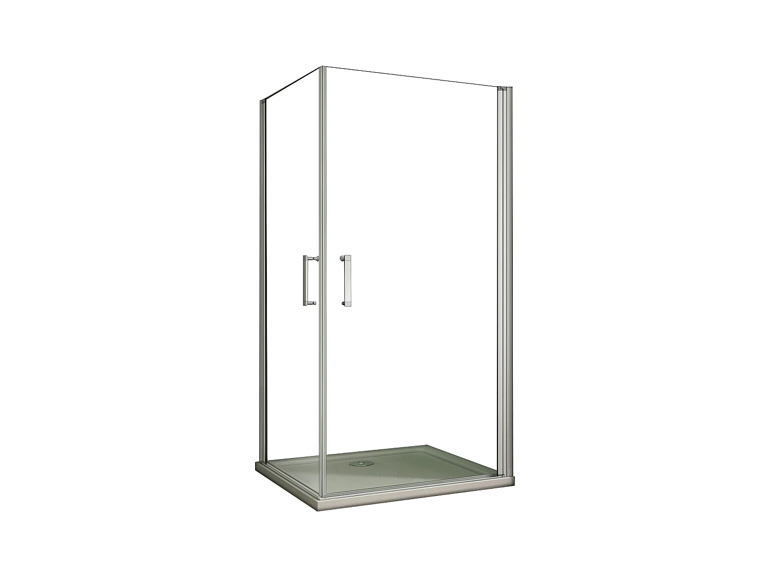 Cabine de duche rectangular Bater giratória Perfil cinza fosco Vidro temperado 5mm (680-700)x(740-760)x1850mm-AICA