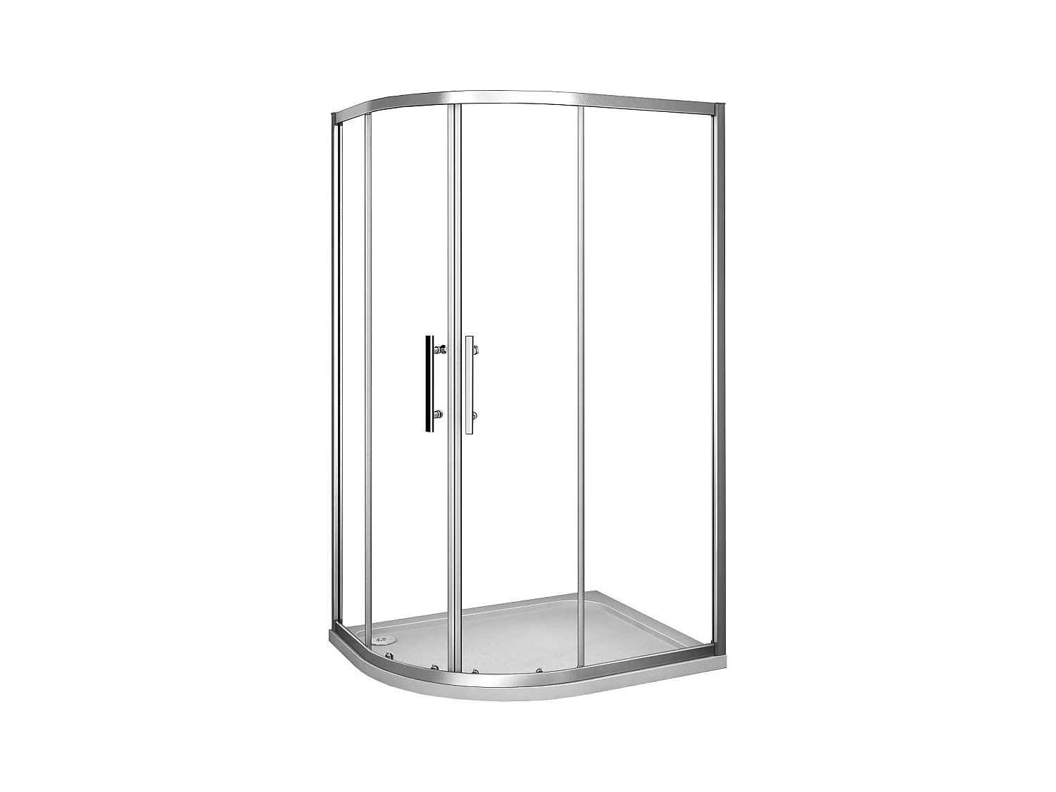 Mampara de ducha curva semicircular corredera,cromado,vidrio antical 6mm 800x800x1850mm