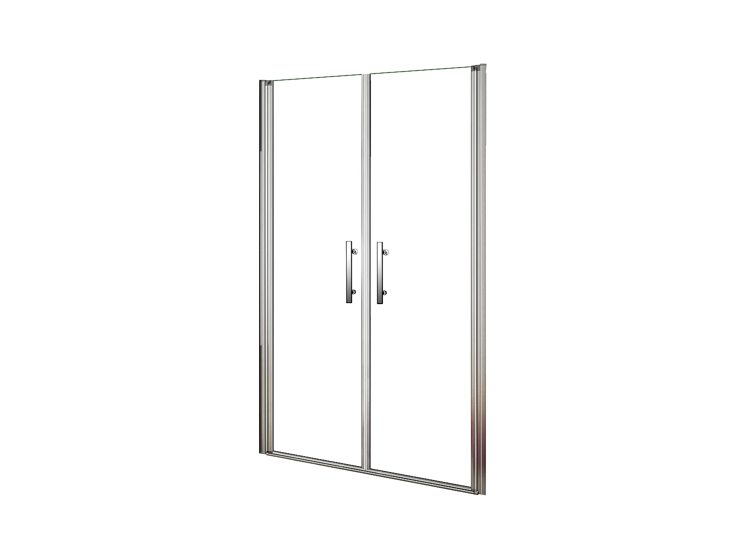 Porta de duche Bater dois folhas Perfil cromado Vidro Anticalcário 6mm (760-800)x1950mm-AICA