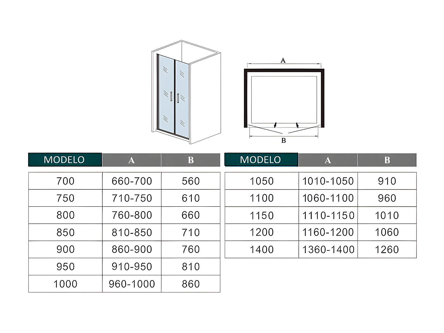 Porta de duche Bater dois folhas Perfil cinza fosco Vidro temperado 5mm (1110-1150)x1850mm-AICA