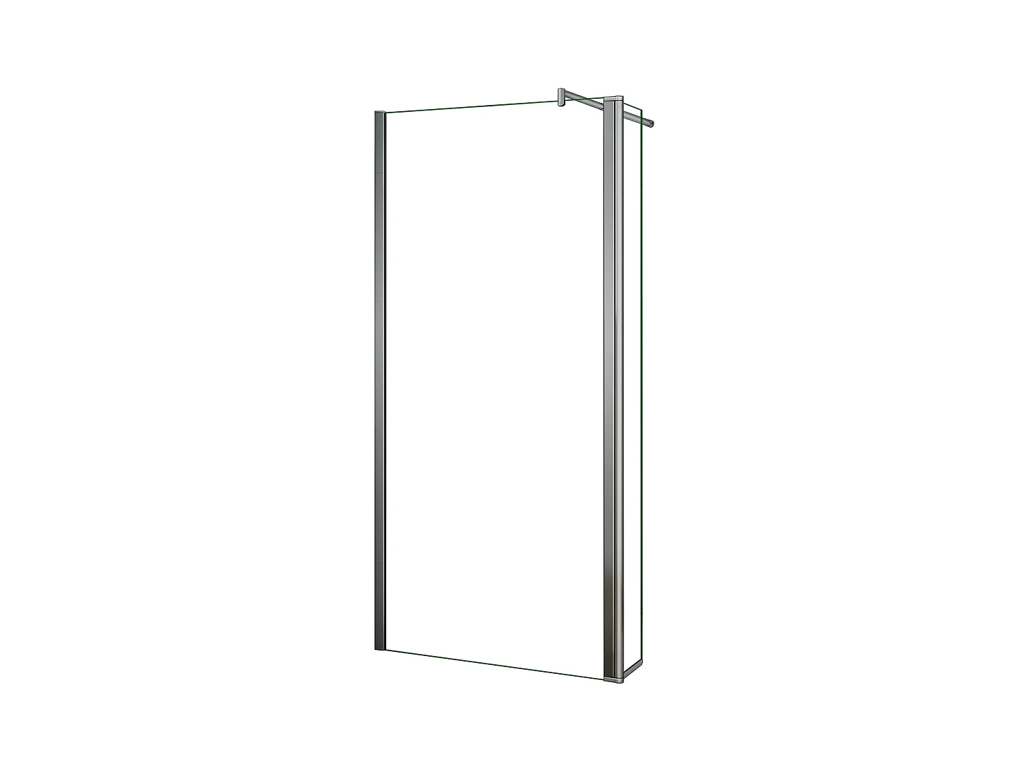 Painel de duche Movível 2 folhas um Painel fixo+um lado giratório Vidro 8mm Anti-calcário com Barra 70-120cm Tamanho[(163.9-165.9)+30]x200cm-AICA