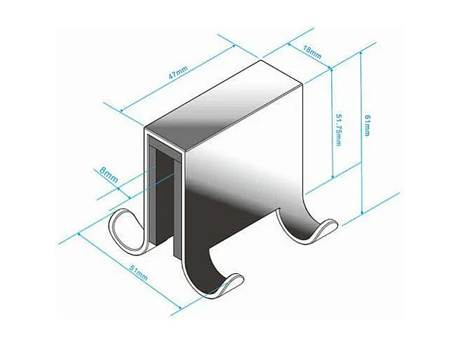 47x18x51mm gancho de toalla para mampara de ducha adecuado al cristal de 8-10mm