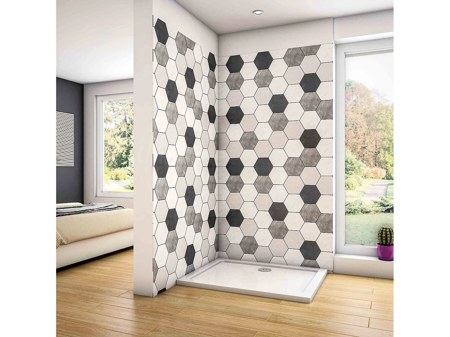 Base de duche Retangular Branco 100x70x3cm-AICA