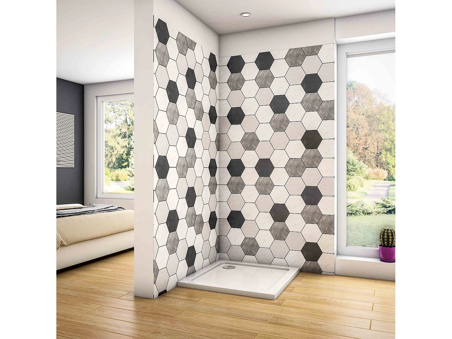 Base de duche Quadrado Branco 80x80x3cm-AICA