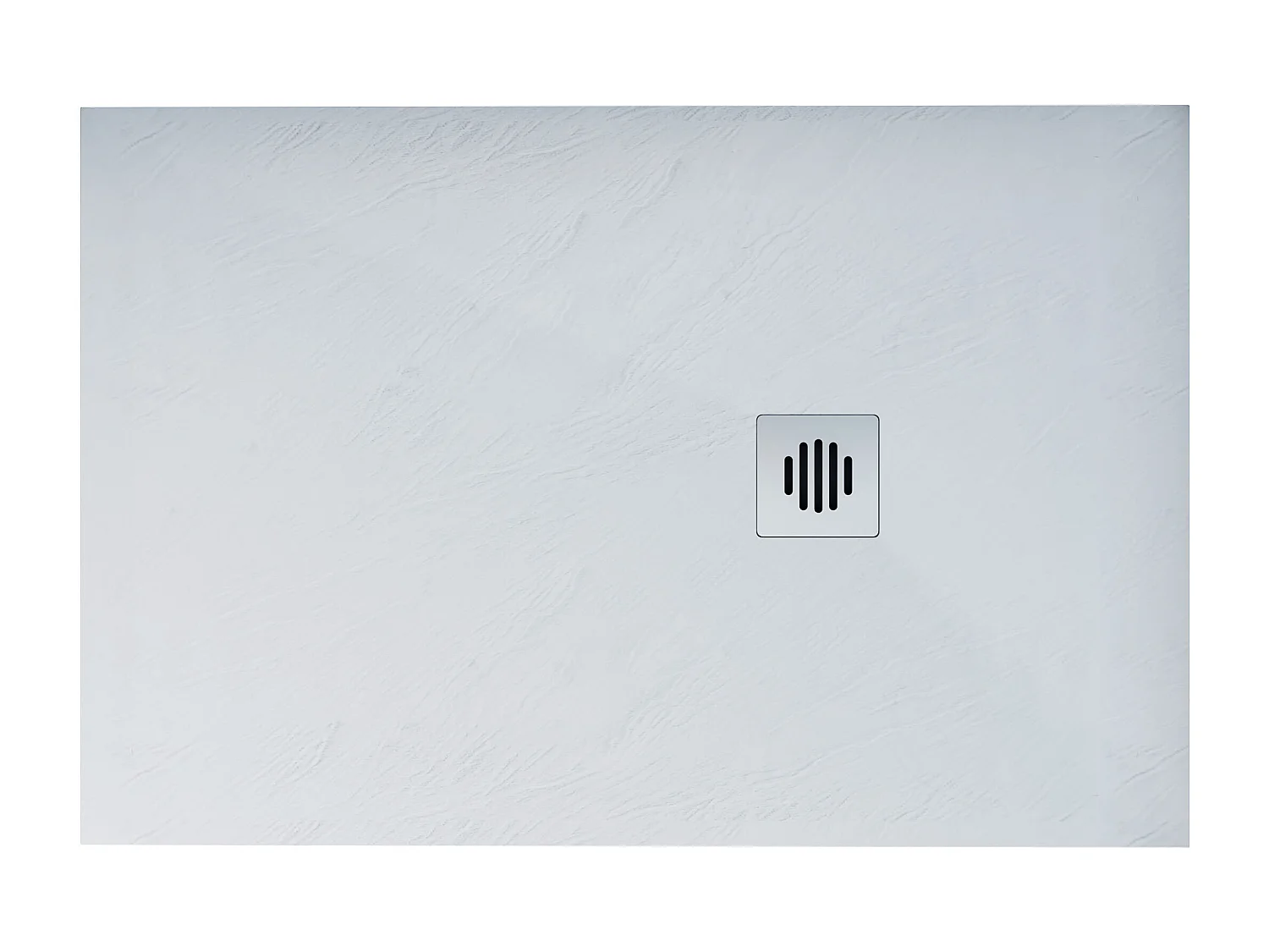 Base de duche Retangular 90x100x3cm Branco textura de ardósia+Dreno com tampa de aço inoxidável em forma de grade-AICA