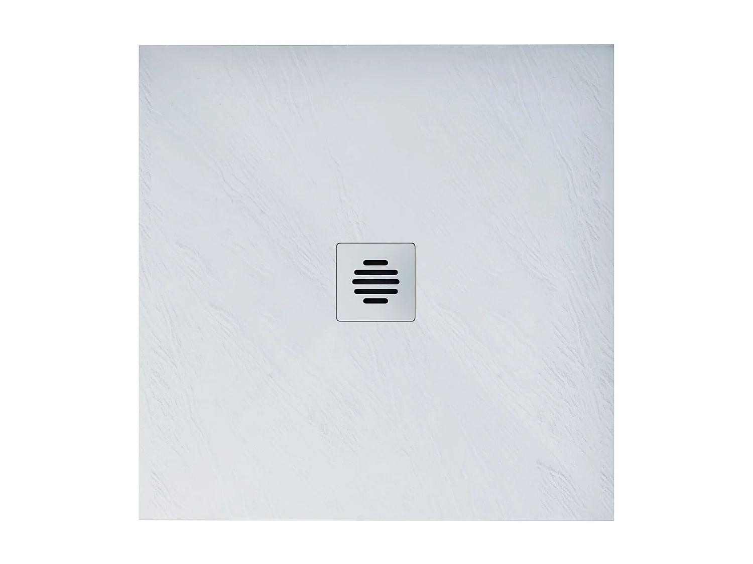 Plato de ducha cuadrado 90x90x3cm blanco+desagüe con tapa plástica de forma rejilla