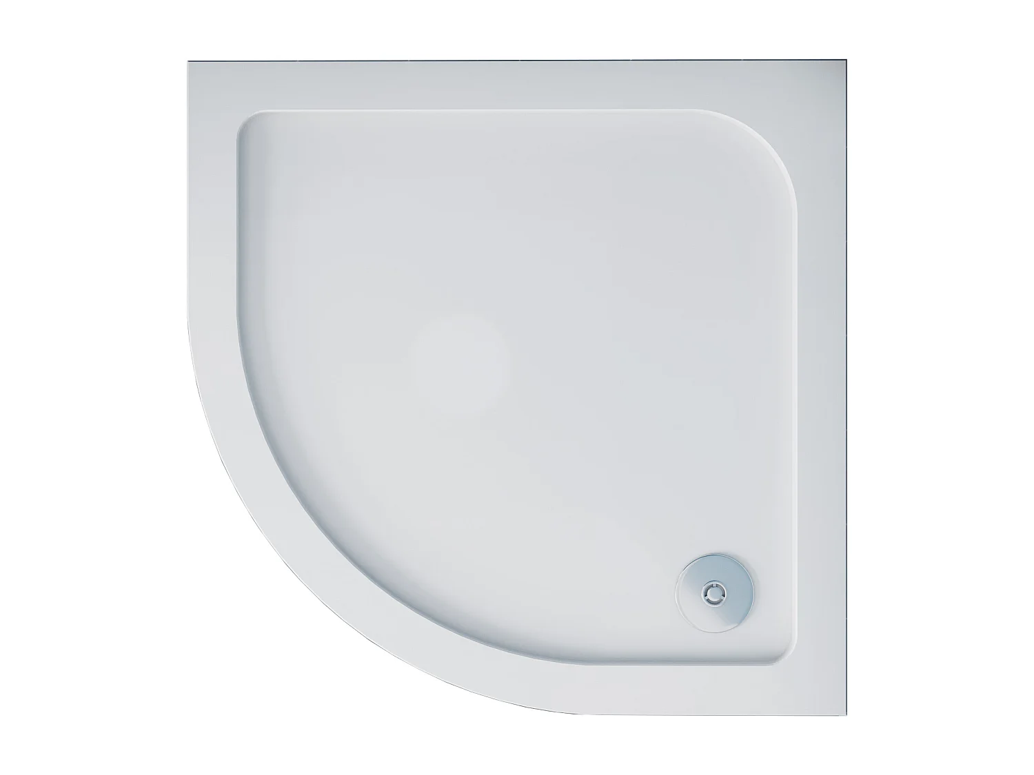 Base de duche Curvo Semicircular 80x80x3cm Gelcoat branco extra plano antiderrapante-AICA