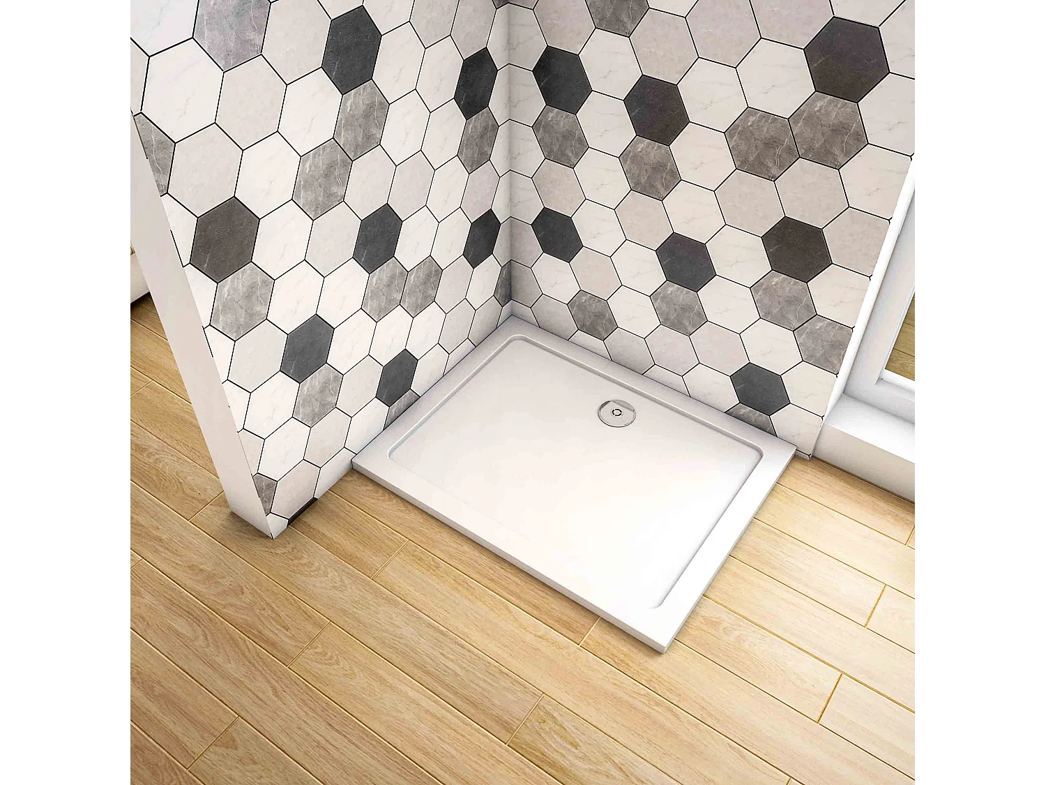 Base de duche Retangular Branco 140x80x3cm-AICA