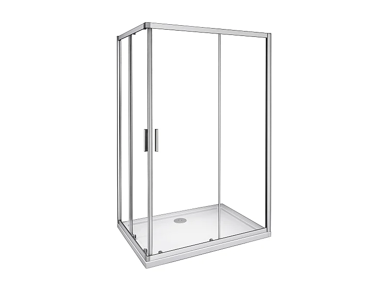 Cabine de duche rectangular correr Perfil cinza fosco Vidro temperado 5mm (680-700)x(880-900)x1850mm-AICA