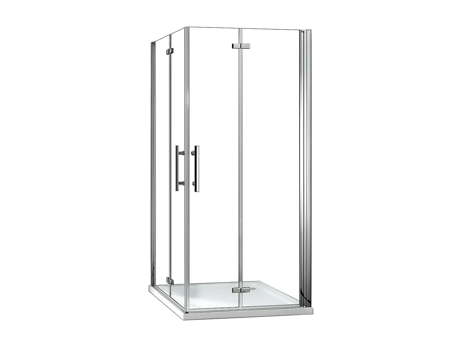 Mampara de ducha cuadrada plegable 6mm antical,900x900x1850mm+plato de ducha 90x90x3cm