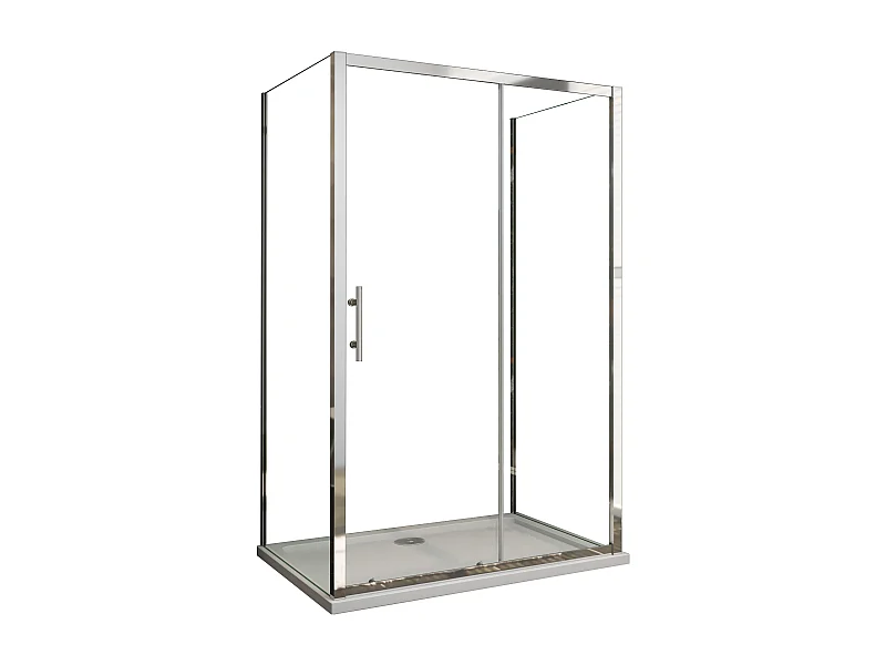 AICA Mampara de ducha corredera+dos paneles laterales,vidrio 5mm,(963-1003)x(680-700)x1850mm