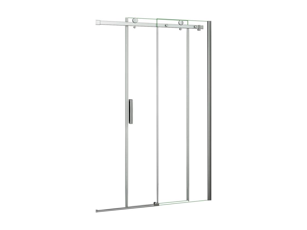 Porta de duche correr frontal Perfil cromado Vidro temperado 6mm (1410-1450)x1950mm-AICA