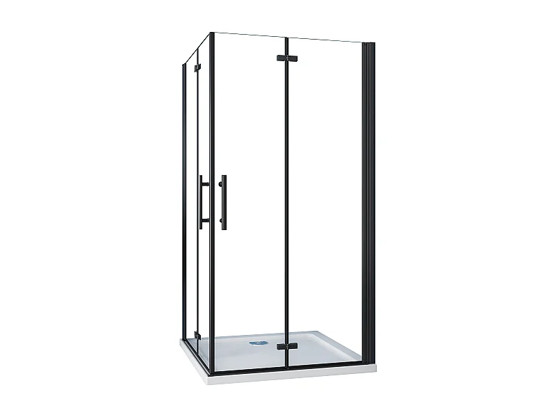 AICA Mampara de ducha rectangular plegable vidrio easyclean 5mm,(880-900)x(980-1000)x1900mm