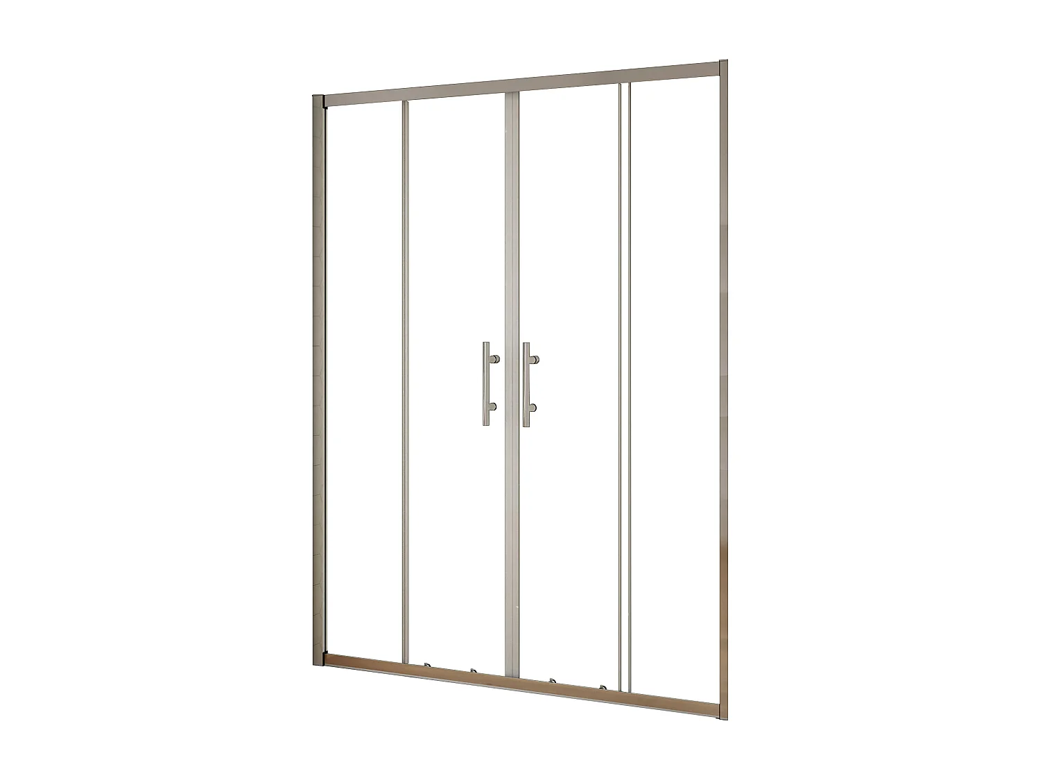 Porta de duche correr quatro folhas Perfil cromado Vidro temperado 5mm (1160-1200)x1850mm-AICA