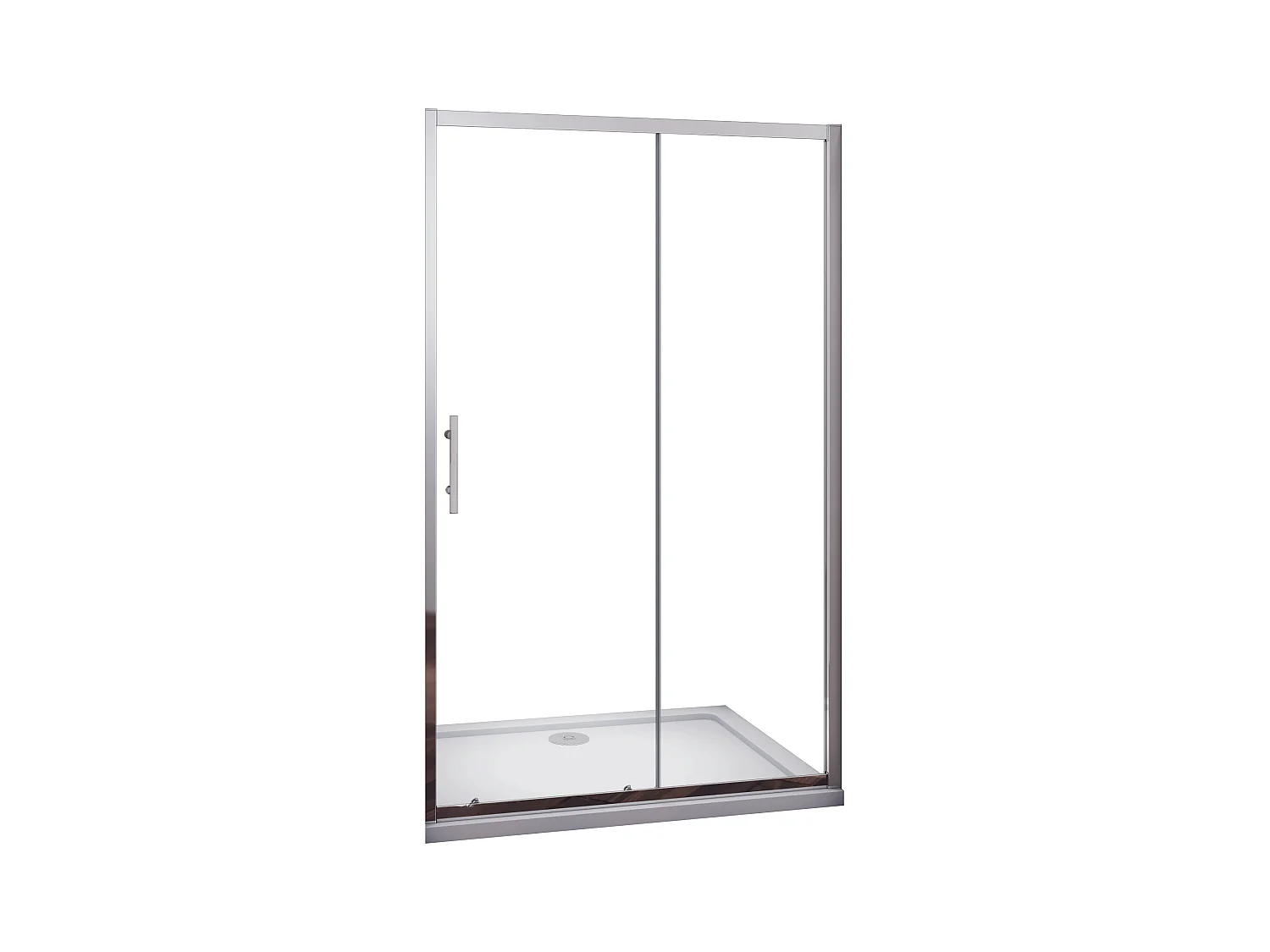 Mampara de ducha frontal corredera vidrio templado 5mm transparente,(1360-1400)x1850mm