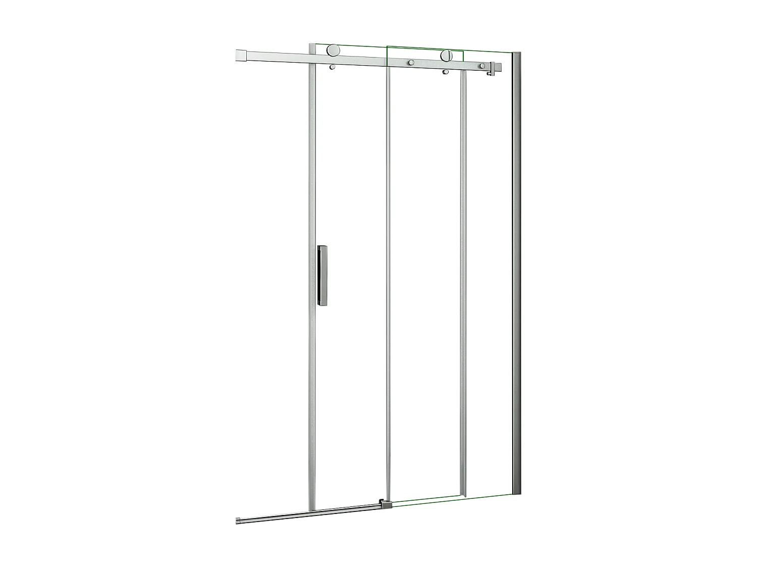 Porta de duche correr frontal Perfil cromado Vidro temperado 6mm (1060-1100)x1950mm-AICA