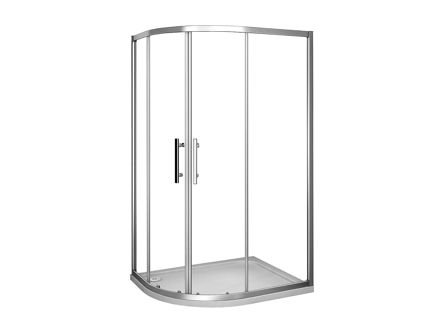 Mampara de ducha curva semicircular corredera,cromado,vidrio 5mm(880-900)x(880-900)x1850mm