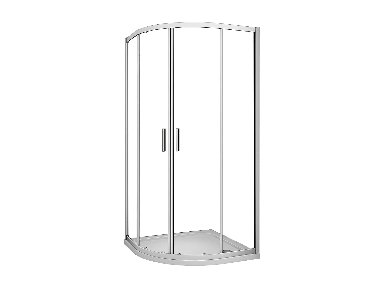 AICA Mampara de ducha curva semicircular corredera,perfil blanco,vidrio 5mm,900x1200x1850mm