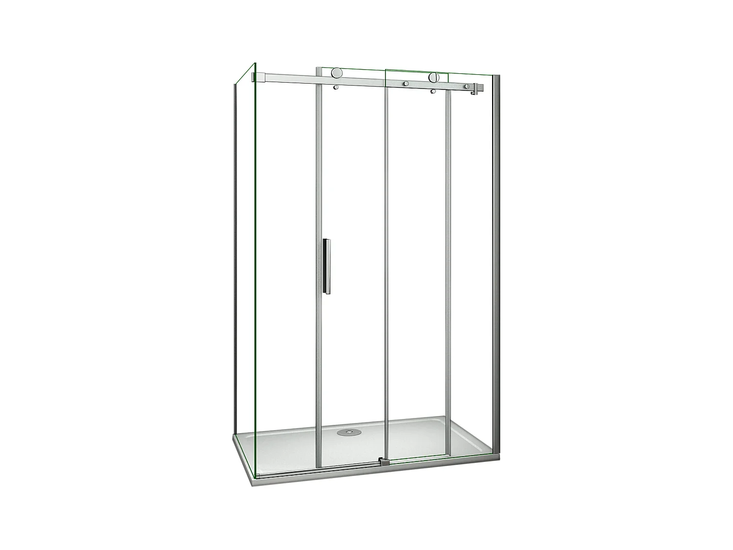 Mampara de ducha corredera+panel lateral,vidrio 8mm antical,(1025-1045)x(883-903)x1950mm