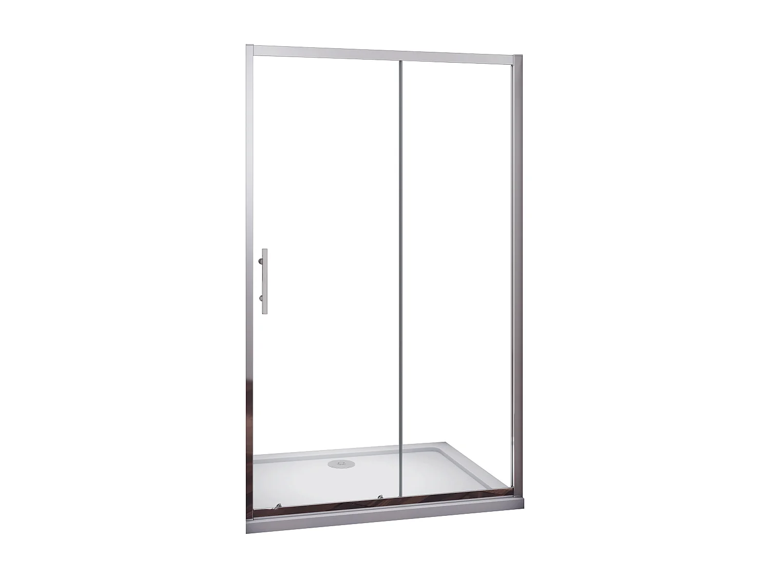 Mampara de ducha frontal corredera vidrio templado 5mm transparente,(960-1000)x1850mm