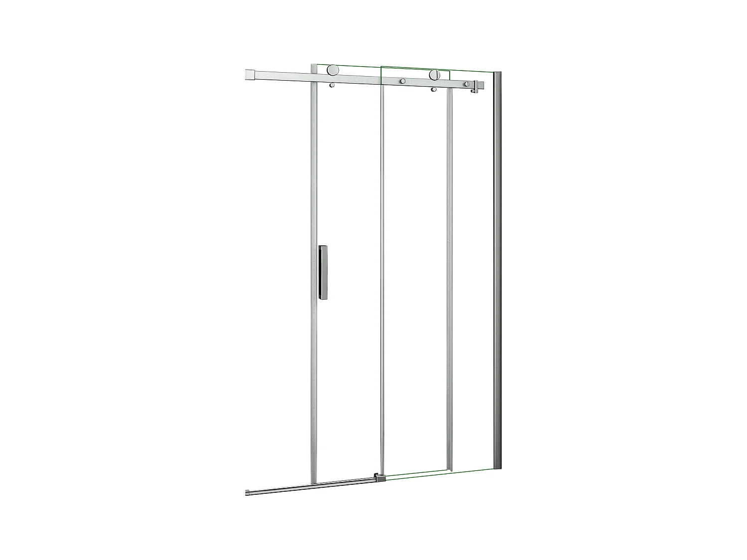 Mampara de ducha corredera frontal,perfil cromado,vidrio 8mm antical,(1510-1550)x1950mm